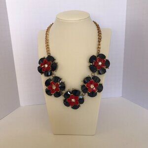 Charming Charlie RW&B Floral Necklace